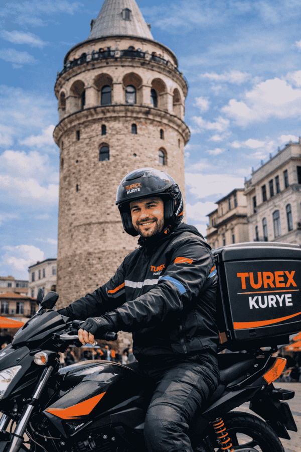 Galata Kulesi önünde turex Moto kurye Görseli.
turex Kurye’nin Beyoğlu bölgesindeki Hızlı ve güvenli Teslimat hizmetini temsil eden Kurumsal Fotoğraf.